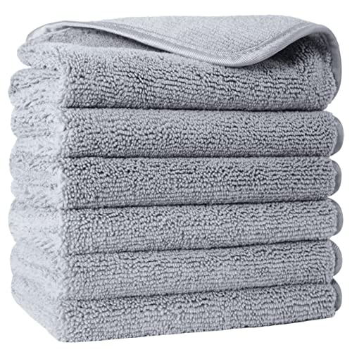330 GSM Poly Blend Microfiber Shower Wash Cloth Face Towel (6 Count)
