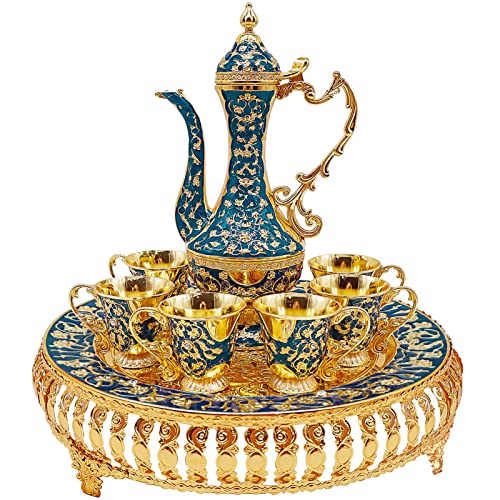 Turkish Tea Coffee Cup and Pot Set Including Teapot