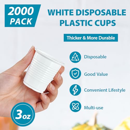 2000 Pack 3 oz Plastic Bathroom Cup (2000 Count)