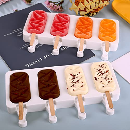 2 Pack 4 Cavities Diamond Shape Silicone Popsicle Molds