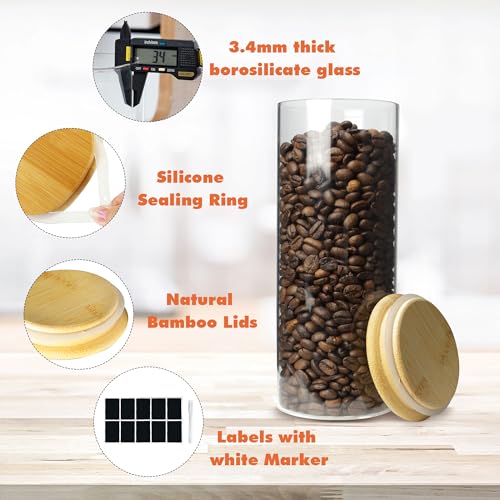 Glass Storage Containers with Airtight Bamboo Lids