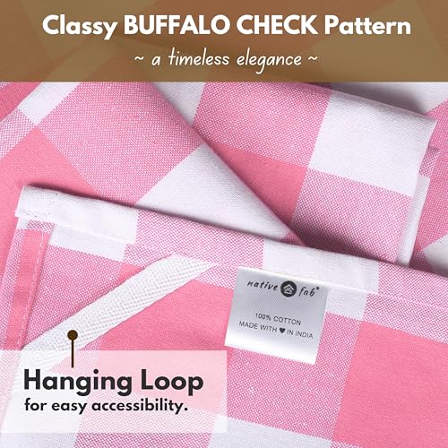 Pink Checked Kitchen Towel 16"x26" (12 Count)