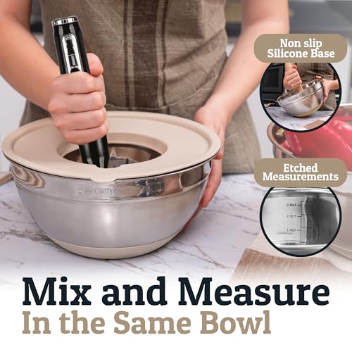 6Pc Stainless Steel Mixing Bowls with Lids Set