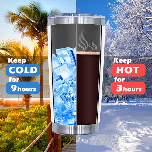 20oz Tumbler with Lid Stainless Steel Tumblers Insulated Mug White 1P