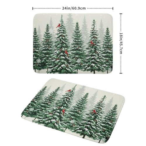 Winter Green Pine Tree Dish Drying Mat for Kitchen Counter