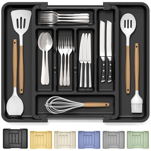 Large Silverware Organizer Tray for Kitchen Drawer Utensils Thicker