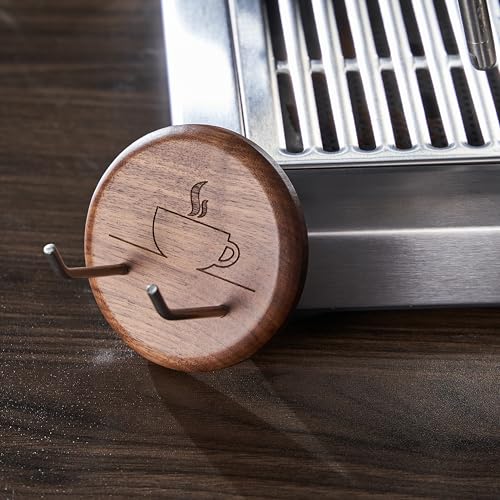 Wall Mounted Portafilter Holder Walnut Wall Rack Espresso Station Organizer Premium Espresso Machine Accessories