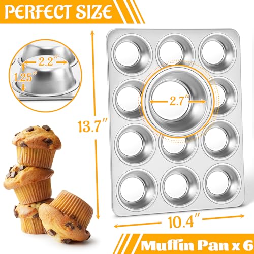 12 Cup Muffin Pan Set of 6 (6 Count)