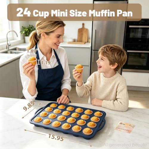 2 Pack Mini Silicone Muffin Pan with Frame (2 Count)