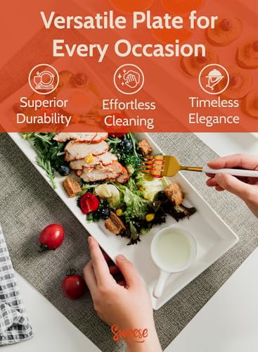 Rectangular Porcelain Platters (4 Count)