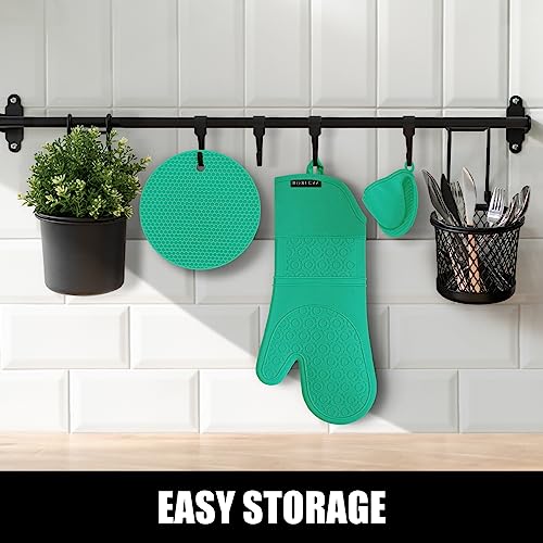 Silicone Oven Mitts and Pot Holders Sets