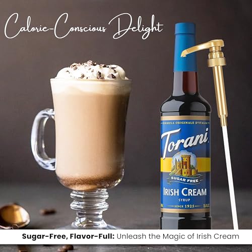 Jimoco® Syrup Pump Dispenser + Torani® Sugar Free Irish Cream Syrup (25.4 Fl Oz)