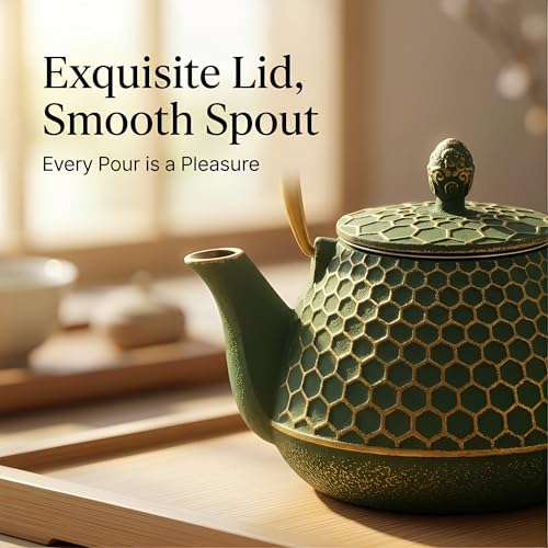 34oz Cast Iron Tea Kettle for Stovetop