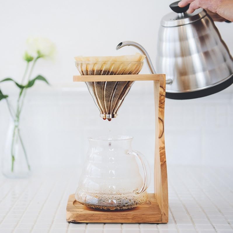 V60 Olive Wood Pour Over Stand Set (100 Count)