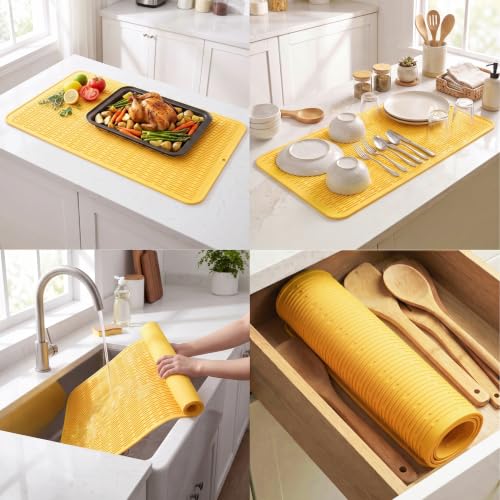 Silicone Dish Drying Mat for Multiple Usage