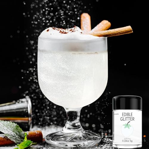 White Edible Glitter Glimmer Powder for Cakes Drinks