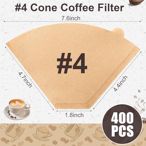 100 Count #4 Cone Coffee Filters 8 (400 Count)