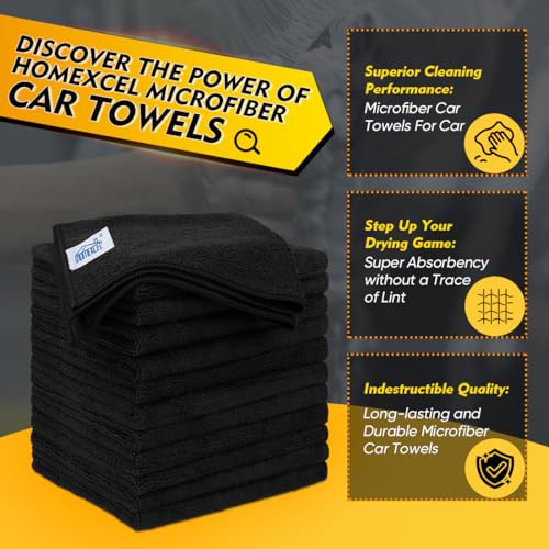 Black Microfiber Cleaning Cloth 50 Pack (50 Count)
