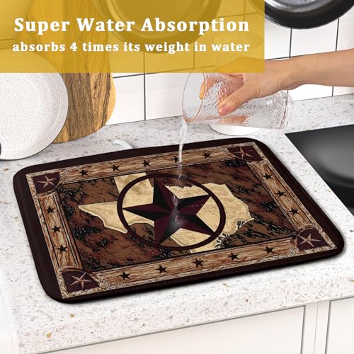 Western Texas Star Dish Drying Mat 16"x18"