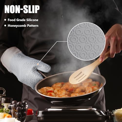 Silicone Oven Mitts and Pot Holders Sets