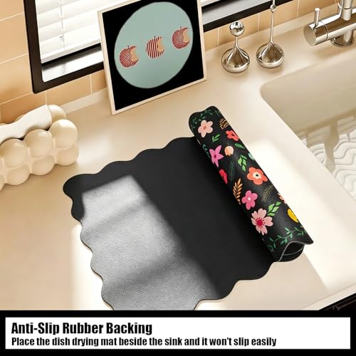 Scalloped Dish Drying Mats for Kitchen Counter