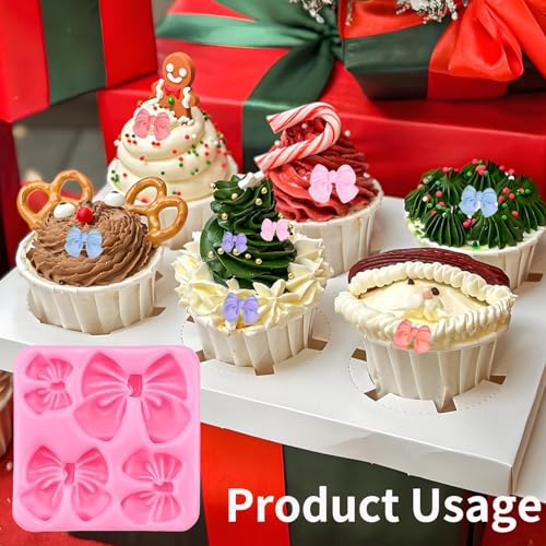 4Pcs Silicone Bow Molds for Cakes (4 Count)
