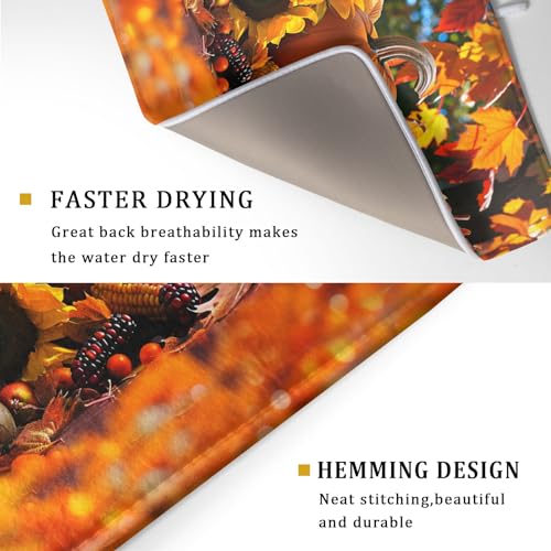 Fall Harvest Pumpkin Dish Drying Mat for Kitchen Counter