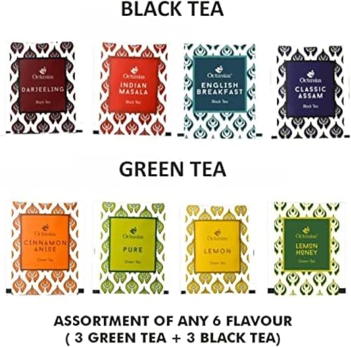 Tea Gift Set Assorted Black & Green Tea Bags in Wooden Box (60 Count)