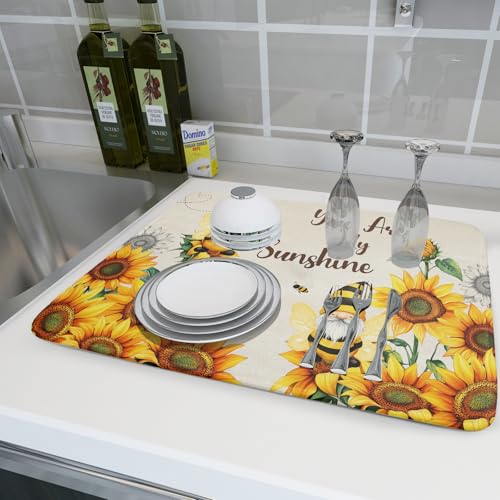 Bee Gnomes Dish Drying Mat