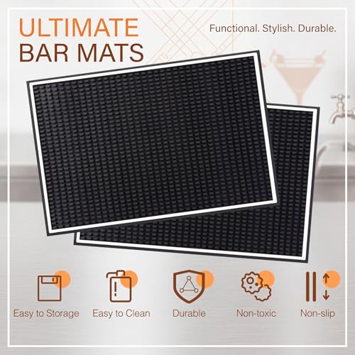 4 Pcs Bar Mat 18 X 12 Inch White Border (4 Count)