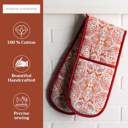 Double Oven Mitts 100% Cotton Double Oven Glove
