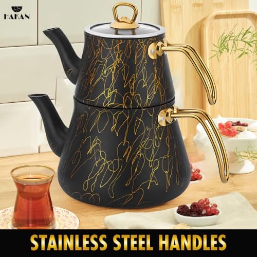 Black & Gold Avangarde Granite Teapot Set (2 Count)