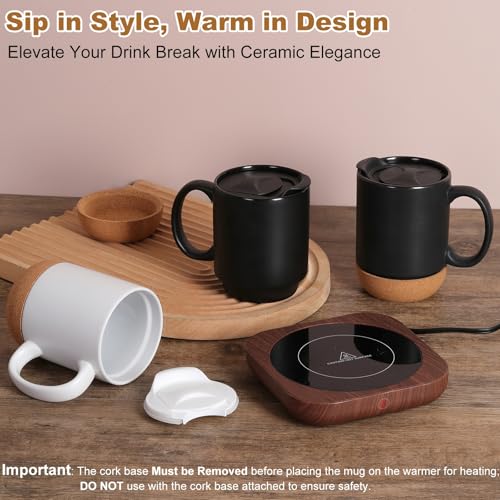 Coffee Mug Warmer & Mug Set for Desk