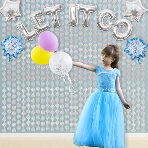 Party Snowflake Backdrop Hanging Snow Flakes Foil Fringe Curtain (2 Count)