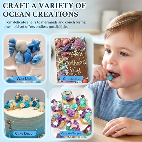 Marine Themed Silicone Mold for Polymer Clay Fondant