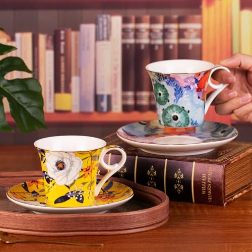 Tea Cups and Saucers Set of 2 (2 Count)