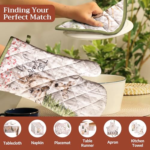 100% Cotton Oven Mitt & Pot Holder Set
