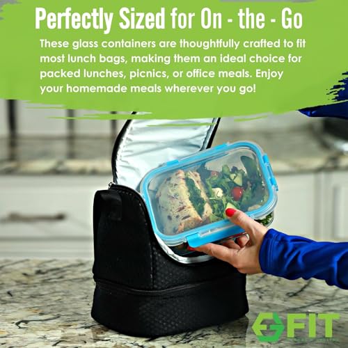 Glass Meal Prep Containers 2 and 3 Compartments (4 Count)