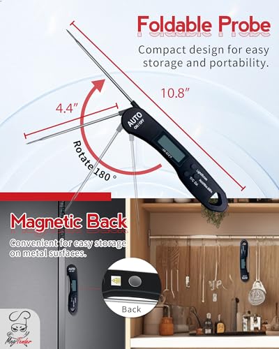 5 Pack Foldable Instant Read Digital Meat Thermometer