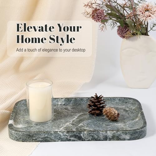Marble Tray 12"x8" Natural Marble Vanity Tray for Countertop Bathroom Kitchen Dresser