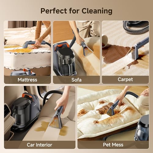 18Kpa Carpet Cleaner Machine with Pet Pro Cleaner&Tools Set of 1