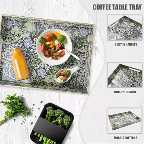 Plastic Serving Tray with Handles for Coffee Table