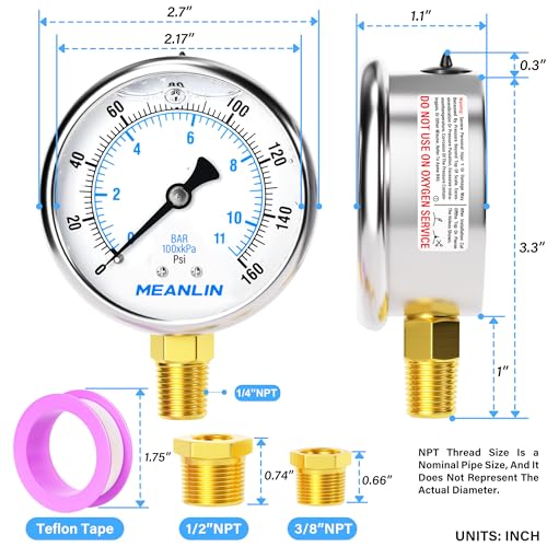 0~160Psi Stainless Steel 1