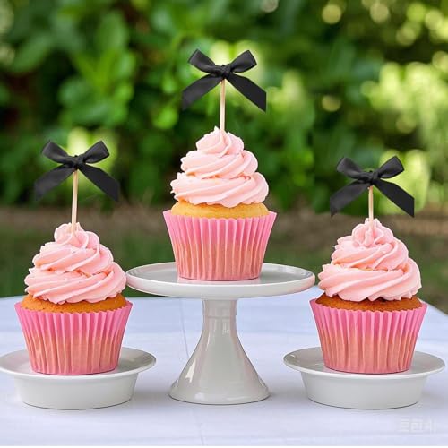 48Pcs Bow Cupcake Toppers (48 Count)