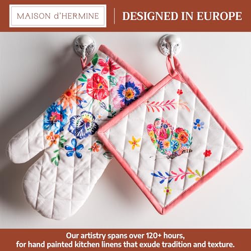 100% Cotton Oven Mitt & Pot Holder Set