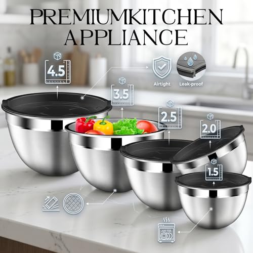 Mixing Bowls with Lids Set of 5 (900 Count)
