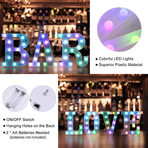 Colorful LED Letter Lights with Remote