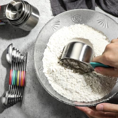 Magnetic Measuring Cups&Spoons Measuring Cup Double Sided Measuring Spoon (16 Count)