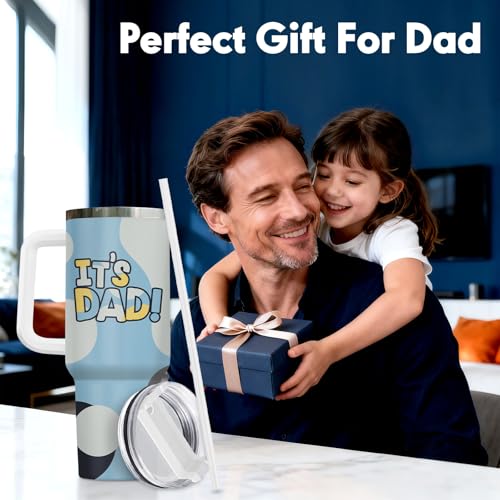 Dad Daddy Cartoon It's 40 oz Tumbler with Handle