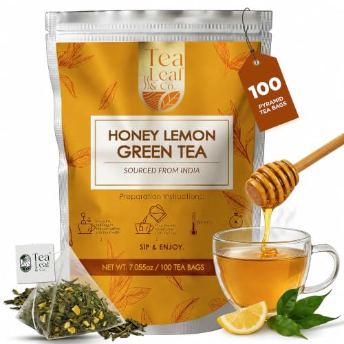 Tealeaf & Co. Honey Lemon Green Tea with Lemon & Honey Extract (50 Count)